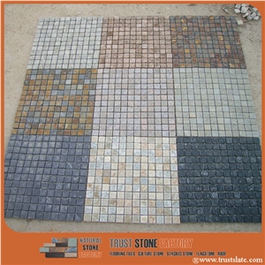 Mixed Color Sliced Mosaic Tile/Multicolor Natural River Stone Mosaic for Wall Covering&Flooring/Mosaic for Bathroom&Kitchen