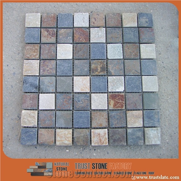 Mixed Color Small Square Mosaic,Natural Stone Mosaic,Stone Mosaic Patterns,Wall Mosaic,Floor Mosaic,Interior Decoration,Customized Mosaic Tile,Mosaic Tile for Bathroom&Kitchen&Hotel Decoration