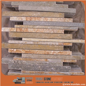 Multicolor Decorative Mosaic Tile/Linear Strips Stone Mosaic/Wall Mosaic/Floor Mosaic/Interior Decoration/Customized Mosaic Tile/Mosaic Tile for Bathroom&Kitchen&Hotel Decoration