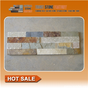 Multicolor Quartzite Culture Stone, Ledge Stone, Stacked Stone,Wall Cladding,Wall Veneer Panel
