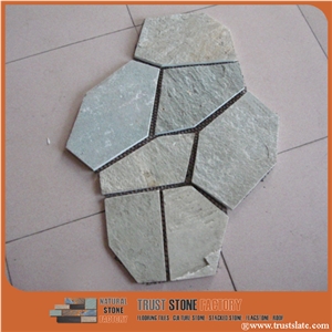 Multicolor Quartzite Random Flagstones Paver, Grey Quartzite Irregular Flagstone Patio Stone, Random Flagstone Courtyard Paving