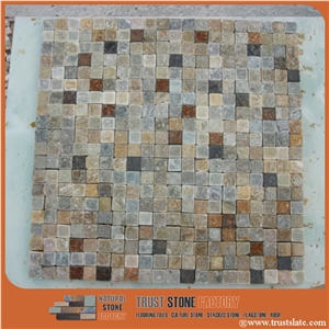 Multicolor Quarztite Mosaic/Mixed Color Stone Mosaic/Stone Mosaic/Wall Mosaic/Floor Mosaic/Interior Decoration/Customized Mosaic Tile/Mosaic Tile for Bathroom&Kitchen&Hotel Decoration