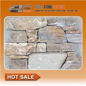 Multicolor Stacked Stone Tile,Quartzite Stacked Stone Veneer,Natural Stacked Stone Panels
