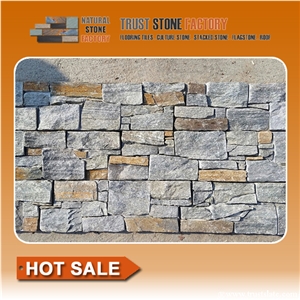 Multicolor Stone Wall Panels,Quartzite Stone Wall Tile,Exteria Stone Wall Cladding