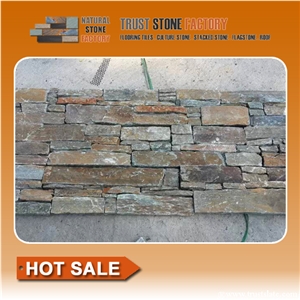 Multicolor Stone Wall Panels,Quartzite Stone Wall Tile,Natural Stone Wall Cladding