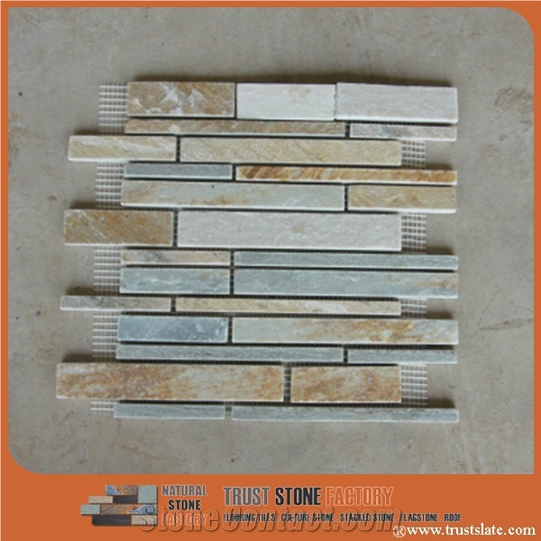 Multicolor Strip Mosaic Tiles,Linear Strips Mosaic,Wall Mosaic
