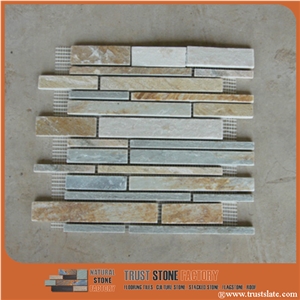 Multicolor Strip Mosaic Tiles,Linear Strips Mosaic,Wall Mosaic