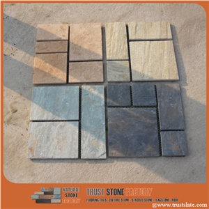 Natural Stone,Beige Slate Mosaic Slate Tiles for Wall,Bathroom,Floor,Interior