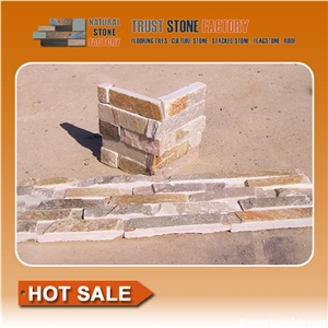 On Sale China Golden Cultured Stone, Wall Cladding, Grey Stacked Stone Veneer Clearance, Manufactured Stone Veneer