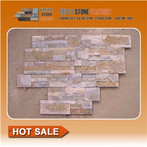 On Sale China Yellow Quartzite Cultured Stone, Wall Cladding, Stacked Stone Veneer Clearance, Manufactured Stone Veneer