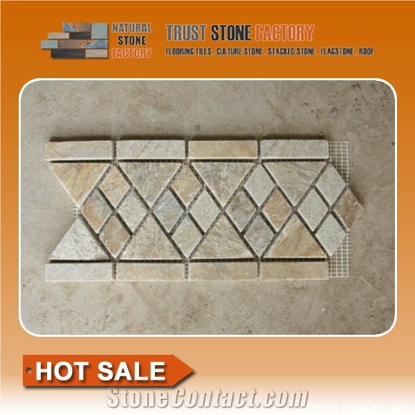 Polished Stone Mosaic Border,Desert Mosaic Border Line,Mosaic Wall Tiles,Composited Mosaic,Wall Mosaic,Floor Mosaic