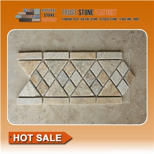 Polished Stone Mosaic Border,Desert Mosaic Border Line,Mosaic Wall Tiles,Composited Mosaic,Wall Mosaic,Floor Mosaic