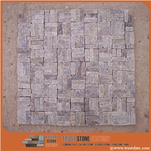 Polished White Quartzite Mosaic,Light Grey Mosaic Tiles, Linear Strips Mosaic, Mixed Composited Stone Mosaic Tile from China,Floor Mosaic,Wall Mosaic