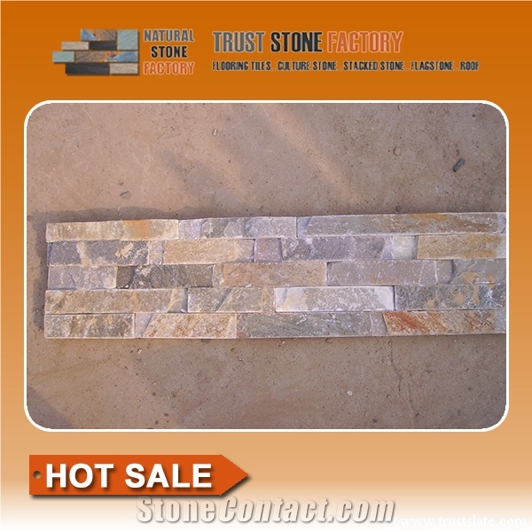 Quartzite Cultured Stone, Grey Culture Stone, Beige Thin Stone Veneer,Natural Surface Stone for Indoor and Outdoor Decoration