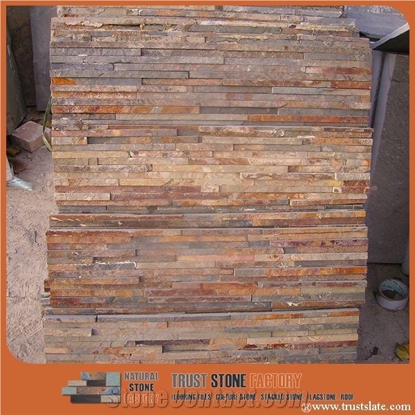 Red Rusty Slate Cultured Stone/Rusty Slate Thin Stone Veneer/Rust Slate Stacked Stone/Stone Panel for Wall Covering/Wall Decor/Rusty Ledge Stone/Stone Tiles for Feature Wall