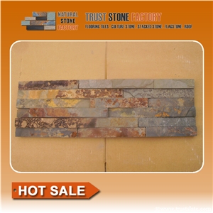 Rust Slate Stacked Stone, Brown Slate Exterior Stone Veneer, Thin Stone Veneer