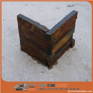 Rust Stone Corner/Copper Brown Culture Stone/Autumn Brown Wall Decor/Wall Cladding/Ledge Stone