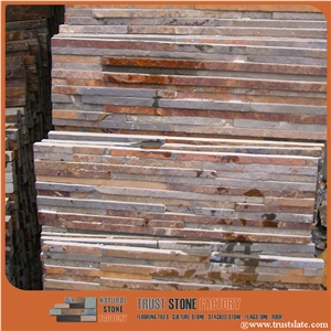 Rustic Slate Cultured Stone/Rusty Slate Ledge Stone/Copper Slate Stacked Stone/Slate Stackstone/Slate Wall Panels/Slate Thin Stone Veneer/Exterior Decoration/Feature Wall Tiles/Wall Cladding Pavers