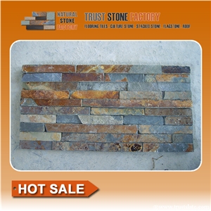Rustic Slate Stacked Exterior Natural Decorative Wall Cultured Stone,Rusty Culture Stone Veneer