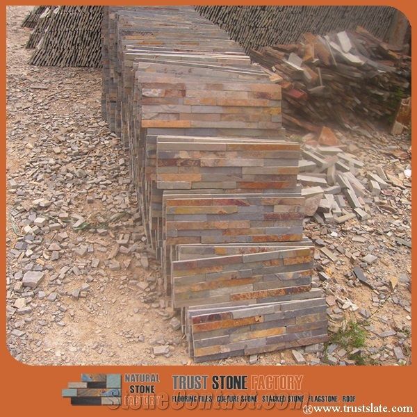 Rustic Split Face Slate Stone Panels,Multicolor Slate Stone Wall Panels,Autumn Rose Stone Veneer,Fireplace Rusty Stacked Stone,Multicolour Slate Culture Stone,Indoor Stone Facade,Z Clad Stone Cladding