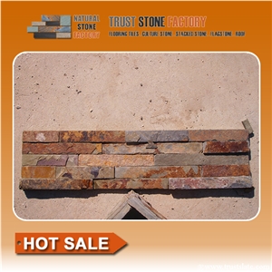 Rusty Slate Culture Stone Corner, Ledge Stone,Stacked Stone, Rough,Wall Cladding Tile ,Back Ground,Multi Colour Slate,Z Shape