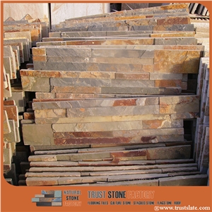 Rusty Slate Cultured Stone/Rusty Slate Thin Stone Veneer/Rust Slate Stacked Stone/Stone Panel for Wall Covering/Wall Decor/Rusty Ledge Stone/Stone Tiles for Feature Wall/Rusty Stackstone