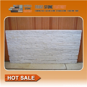 White Quartize Veneer Wall Tile Culture Stone Ledge Stone Wall Panel