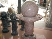China Cheap Granite Floating,Red Granite Ball Fountains, Granito Rolling Sphere Garden Fountains,Water Features, Exterior Fountains Natural Stone Decoration