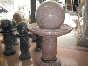 China Cheap Granite Floating,Red Granite Ball Fountains, Granito Rolling Sphere Garden Fountains,Water Features, Exterior Fountains Natural Stone Decoration