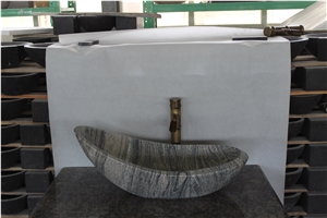 China Juparana Granite Bath Sink,Grey Grain Bath Wash Basin,Multicolour Grain Granite.Grey Granite Vessel Sink