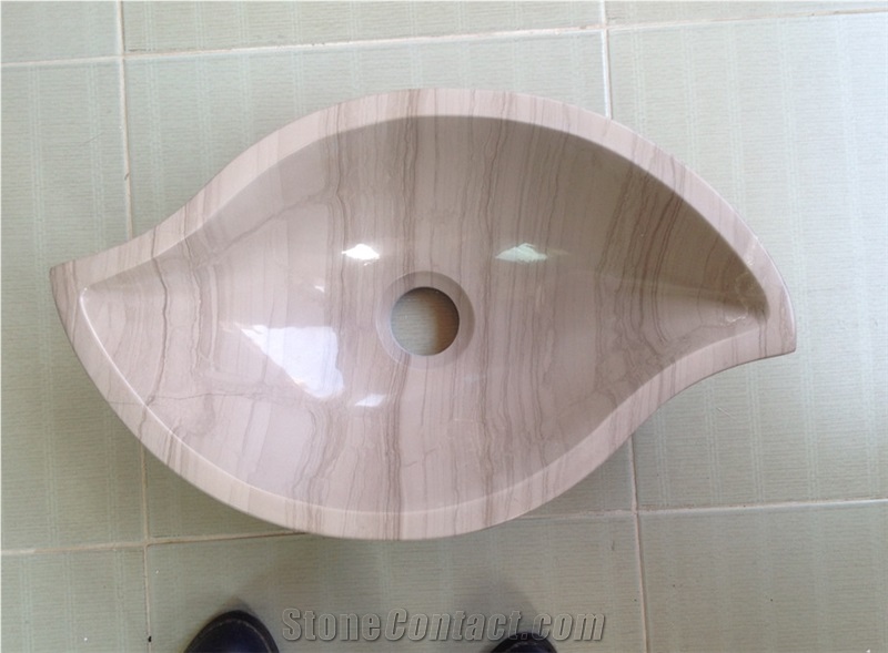 Oval Bathroom Vessel Sink,Wooden Marble Wash Basin,Wash Bowls