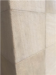 Chinese Yellow or Buff Sandstone Tiles Bush Hammered for Wall and Paving