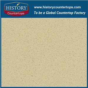 Kamari Beige Quartz Countertops Artificial Durable Stone Can Be Polished, Sawn Cut, Sanded, Economical Choice Popular in Bathroom Counter Tops Style for Custom Hospitality & Multi-Family Projects