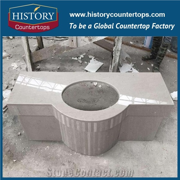 Natural Building Material,Cinderella Grey Marble, Solid Surface Stone for Bathroom Countertop&Vanity Tops
