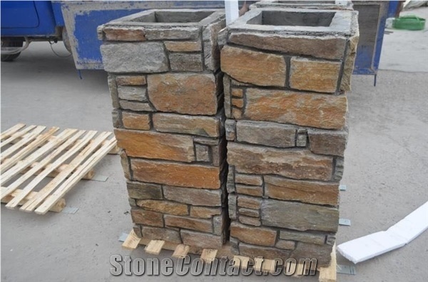 Cultural Cement Stone Yellow Wall Cladding