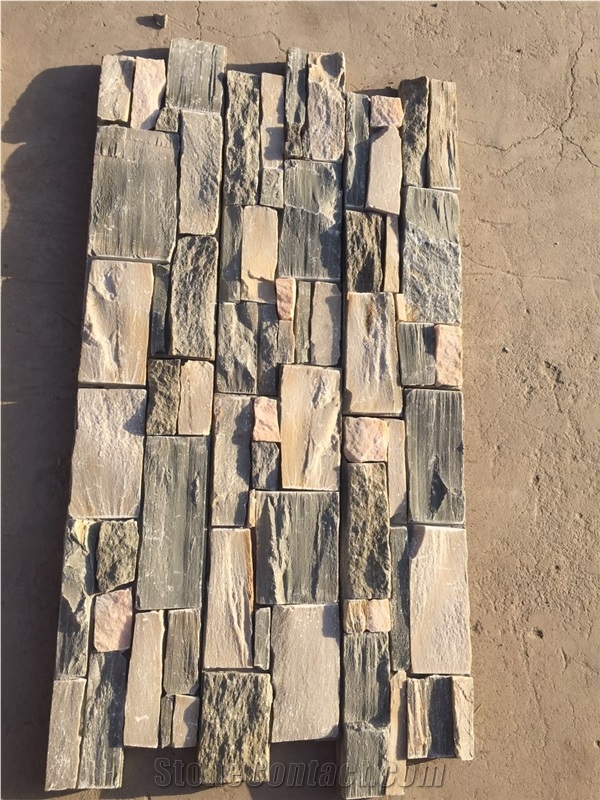 Green Cultural Cement ;Chinese Stone Veneer;Red Stacked Stone Veneer ...