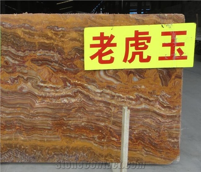 High-Grade Tiger Yellow Onyx Marble Tile