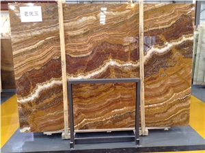 High-Grade Tiger Yellow Onyx Marble Tile