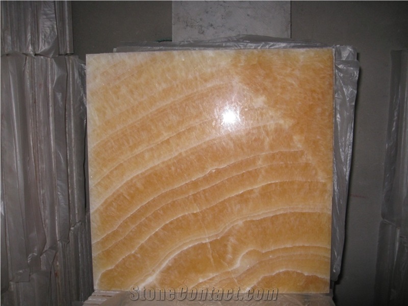 Natural Yellow Honey Onyx Flooring Marble Slab for Wall Background
