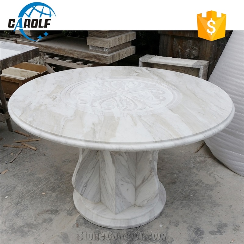 Carved Design Round Dining Table