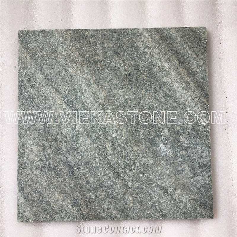 China Green Quartzite Tile Slab Indoor and Outdoor Landscaping Building Paving Stone Pattern for Wall Cladding Covering and Floor Paver
