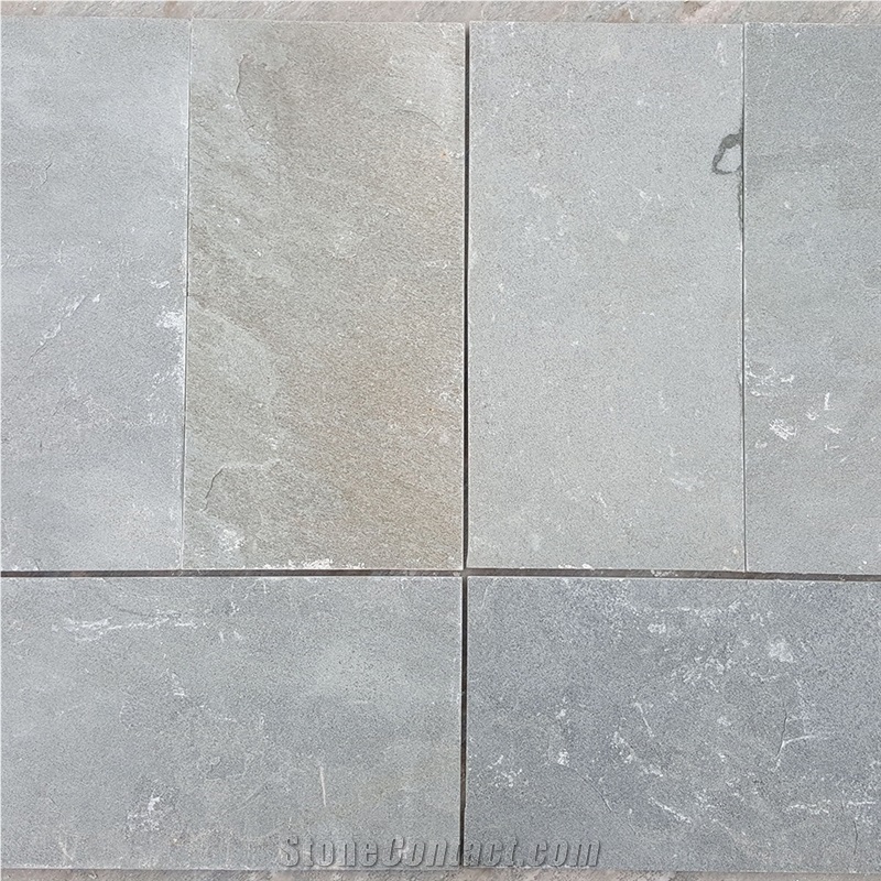 China P013 Green Grey Slate Tile Slab Nature Split Face Indoor and Outdoor Landscaping Building Paving Stone Pattern for Wall Cladding Covering and Floor Paver