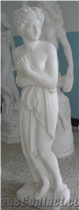 China Jade Pure White Colored Marble Western Style Hand Carved Elegant Beautiful Women Statue Human Angel Figure Handcraft Sculpture Carving Stone for Indoor Decoration & Outdoor Landscaping Garden