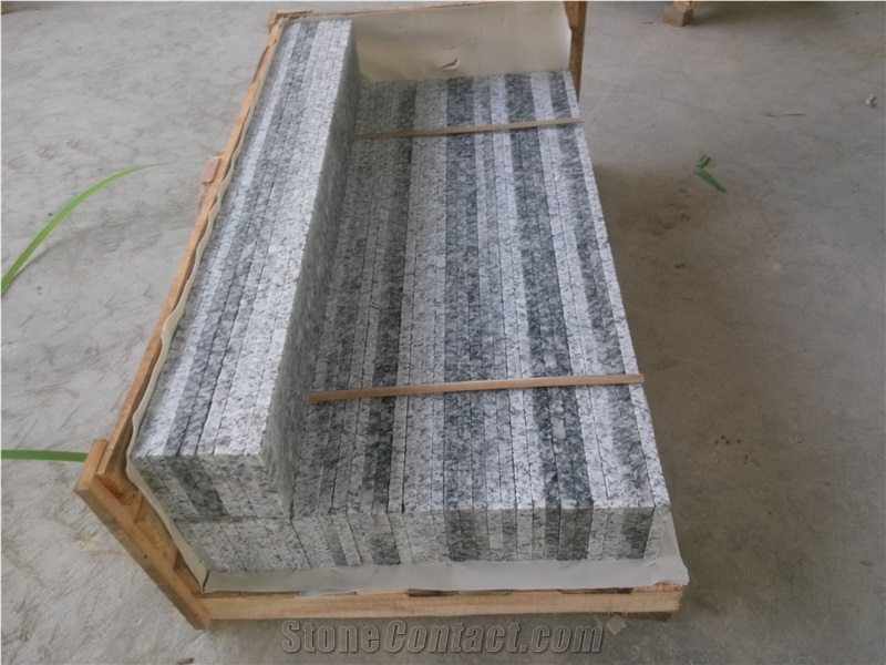 China Natural Stone G377, Spray White, Seawave Flower, Ocean Wave Granite Tairs/Steps/Risers, Polished/Honed/Flamed/Sandblasted Surface, Indoor and Outdoor Stairs Paving, Building Stone