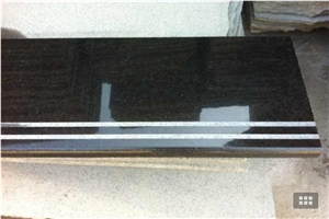 China Natural Stone Hebei Diamond Black/Black Diamond Granite Stairs/Steps/Risers, Polished/Honed/Flamed/Sandblasted Surface, Indoor and Outdoor Stairs Paving, Building Stone