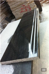 China Natural Stone Hebei Diamond Black/Black Diamond Granite Stairs/Steps/Risers, Polished/Honed/Flamed/Sandblasted Surface, Indoor and Outdoor Stairs Paving, Building Stone