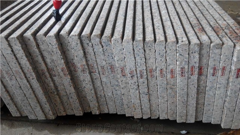 China Original Natural Stone G563 Guangxi Haitang Light Red Granite Stairs/Steps/Risers, Polished/Honed/Flamed/Sandblasted Surface, Indoor and Outdoor Stairs Paving, Building Stone Project Decoration