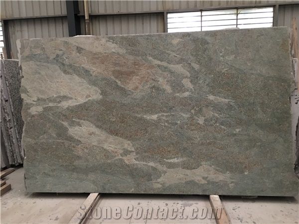 China Verde Fontaine Granite Slab Tile With Polish Sawn Cut Sanded