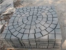 G603 Cheap China Light Grey Sesame White Granite Cobbles Cube Stone on Net Of Square/Fan Different Shape with Natural Split Flamed Tumbled for Floor Covering Driveway Walkway Pavers Paving Set Garden