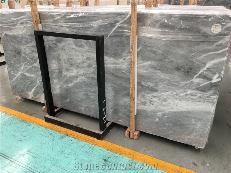 Marmol Blue Storm Marble, Grey Marble Tiles/Slabs, Polished/Flamed/Sandblasted Surface, Wall Cladding, Floor Covering, Landscaping, Water-Jet, Building Projects